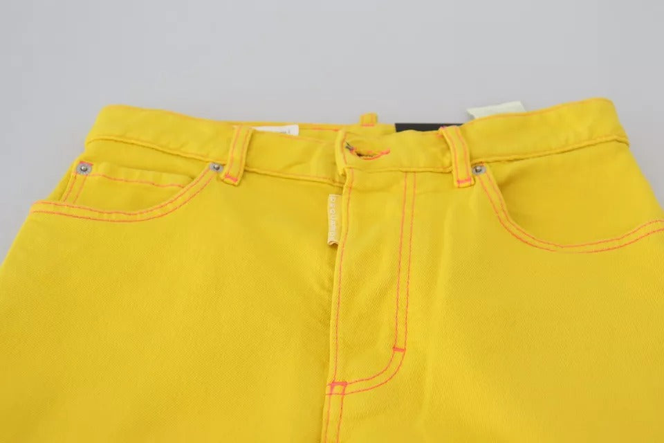 Dsquared² Sarı Yüksek Bel Düz Kot Boston Pantolon Pamuklu